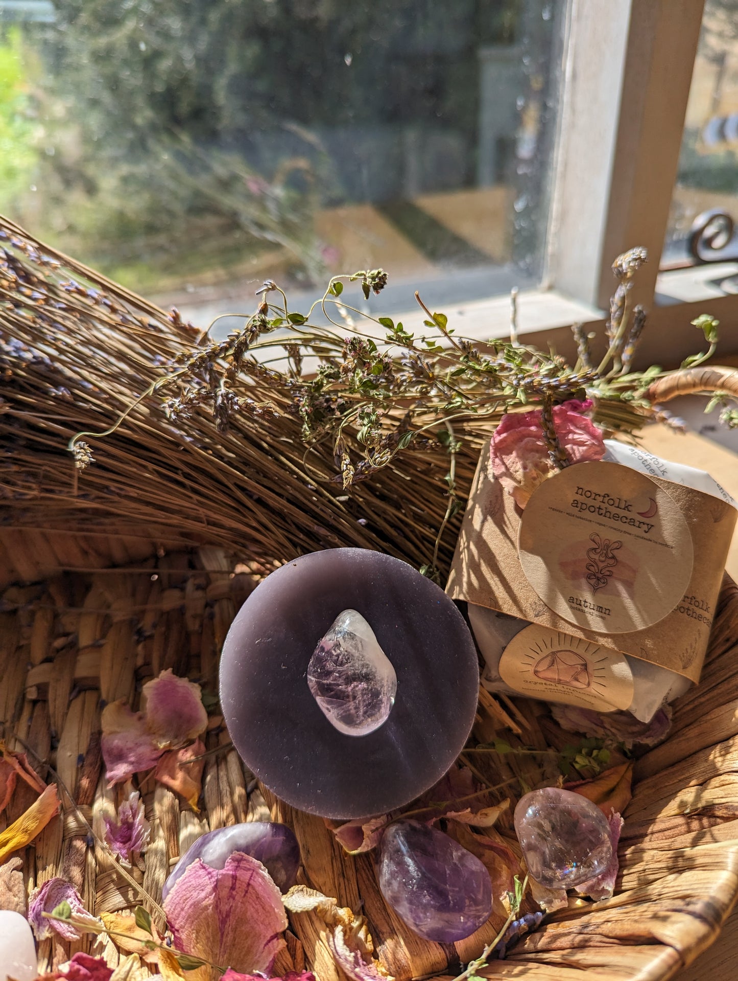 crystal infused soap - autumn amethyst