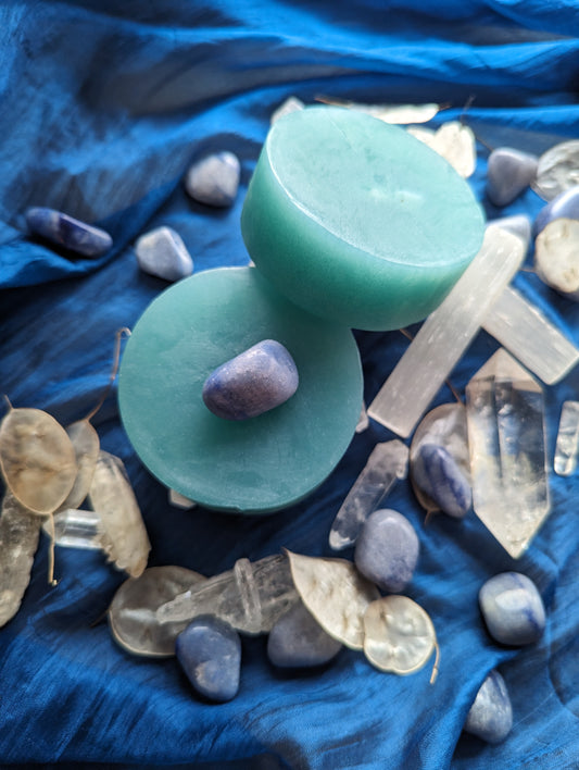 crystal infused soap - winter blue quartz