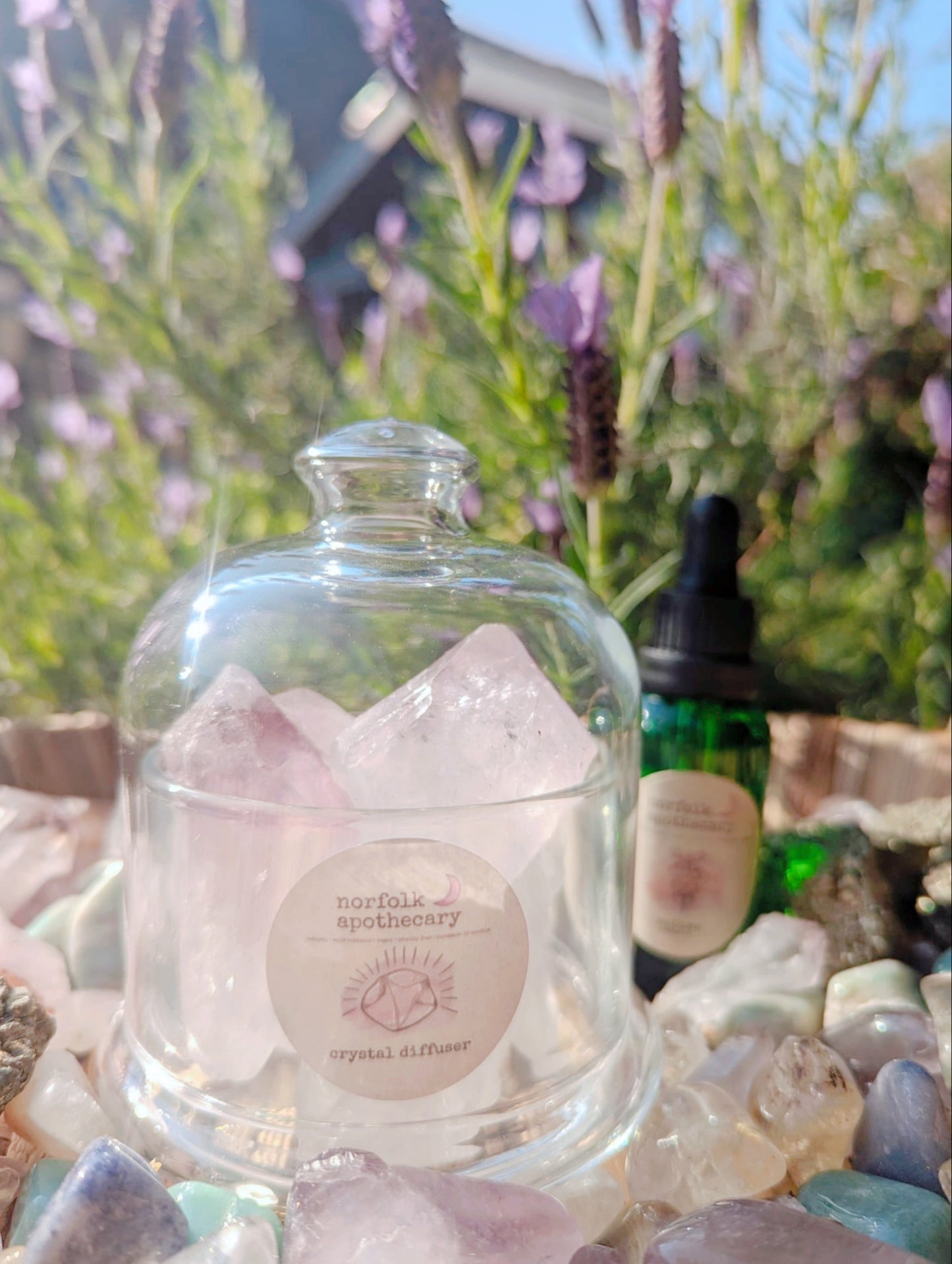 petite amethyst crystal diffuser with diffuser oil blend