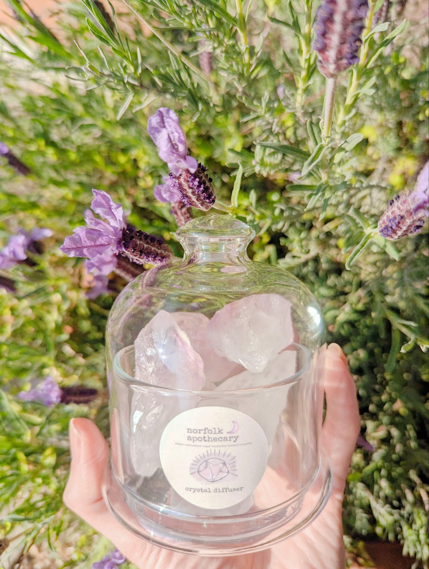 petite amethyst crystal diffuser with diffuser oil blend