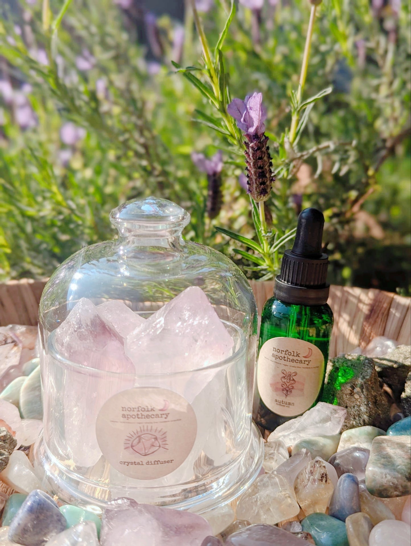 petite amethyst crystal diffuser with diffuser oil blend