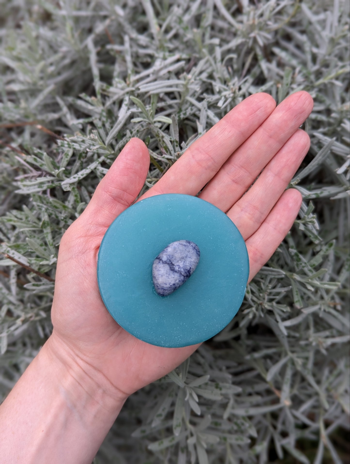 crystal infused soap - winter blue quartz