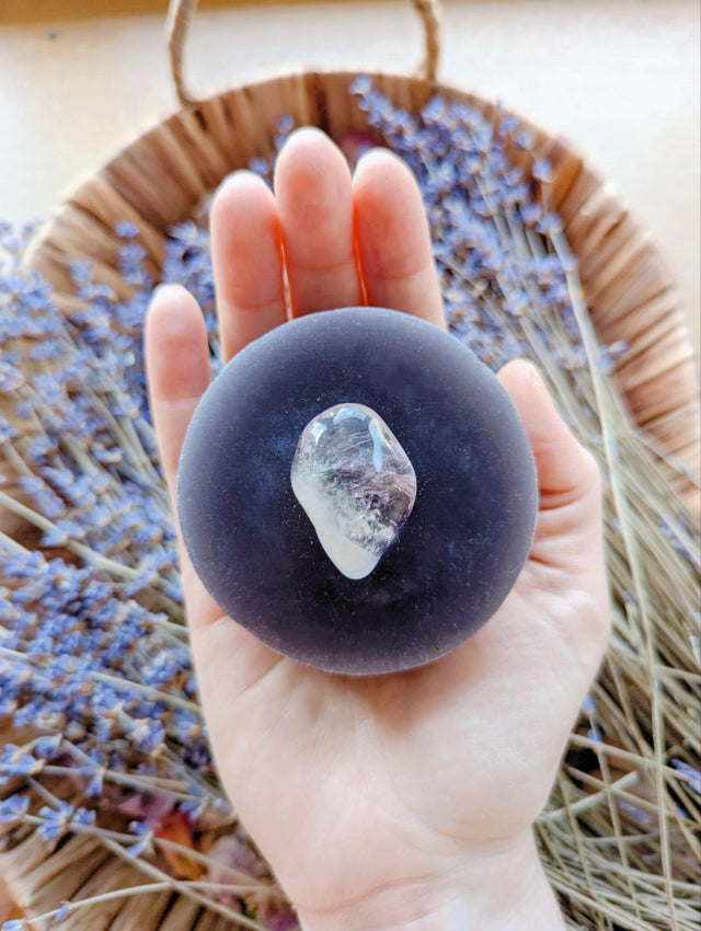 crystal infused soap - autumn amethyst