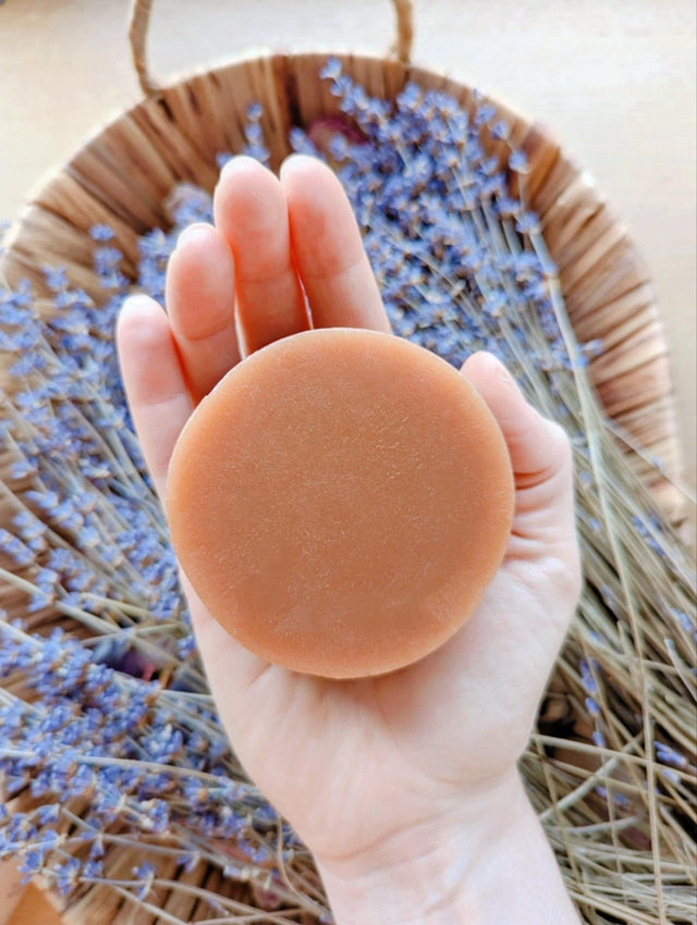 lavender and french pink clay facial cleanse bar